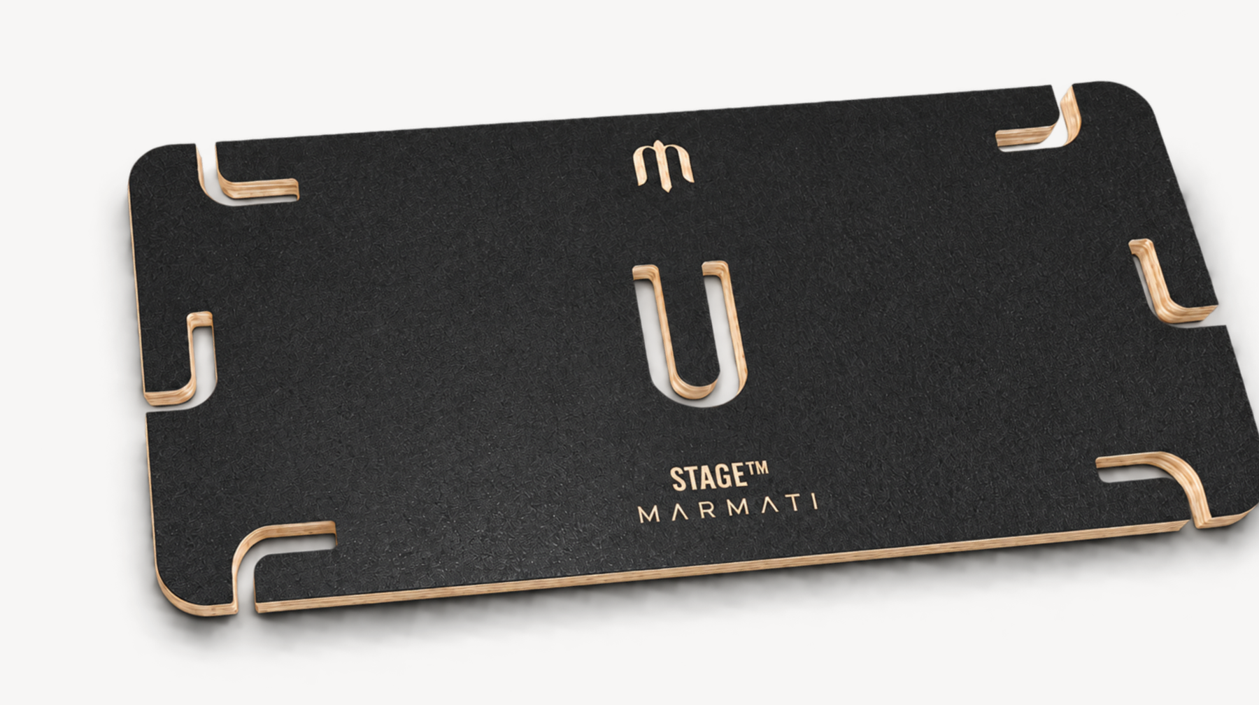 STAGE™ Training Platform with black textured surface and plywood connection slots